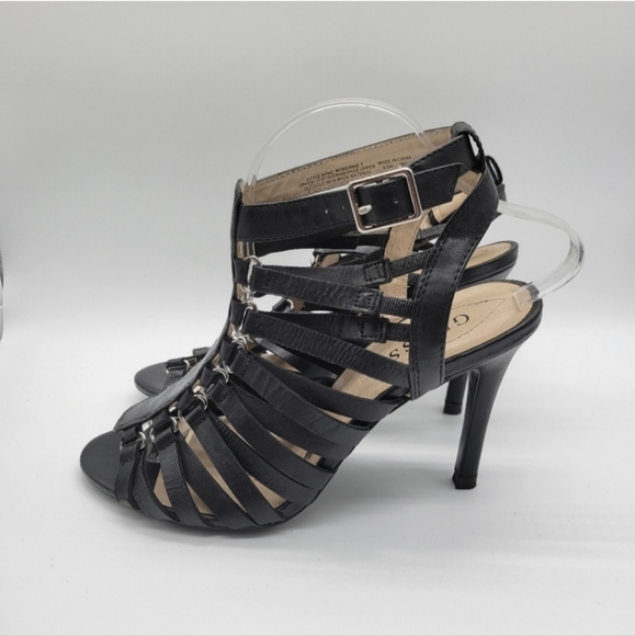 GUESS Black Strappy Gladiator Stiletto Heels "Wgkennie-T" - Women's Size 7M - Picture 2 of 4